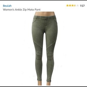 Beulah Fitted Olive Pants